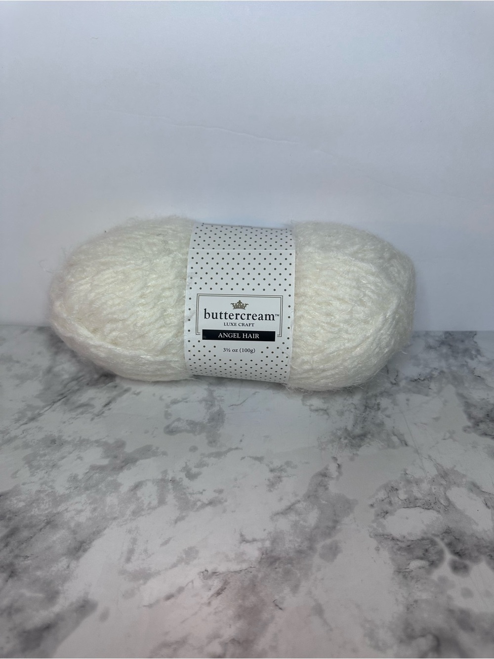 Buttercream Luxe Craft Angel Hair White Bulky Yarn Wool Blend 100g 120 Yds